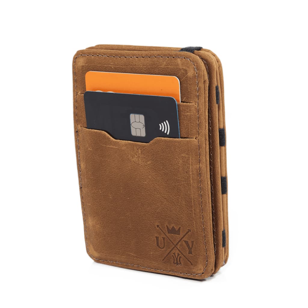 Carteira Masculina Couro Legitimo Porta Cartão Mágica Fecho Elatico 8 Cartão, Notas, Cnh