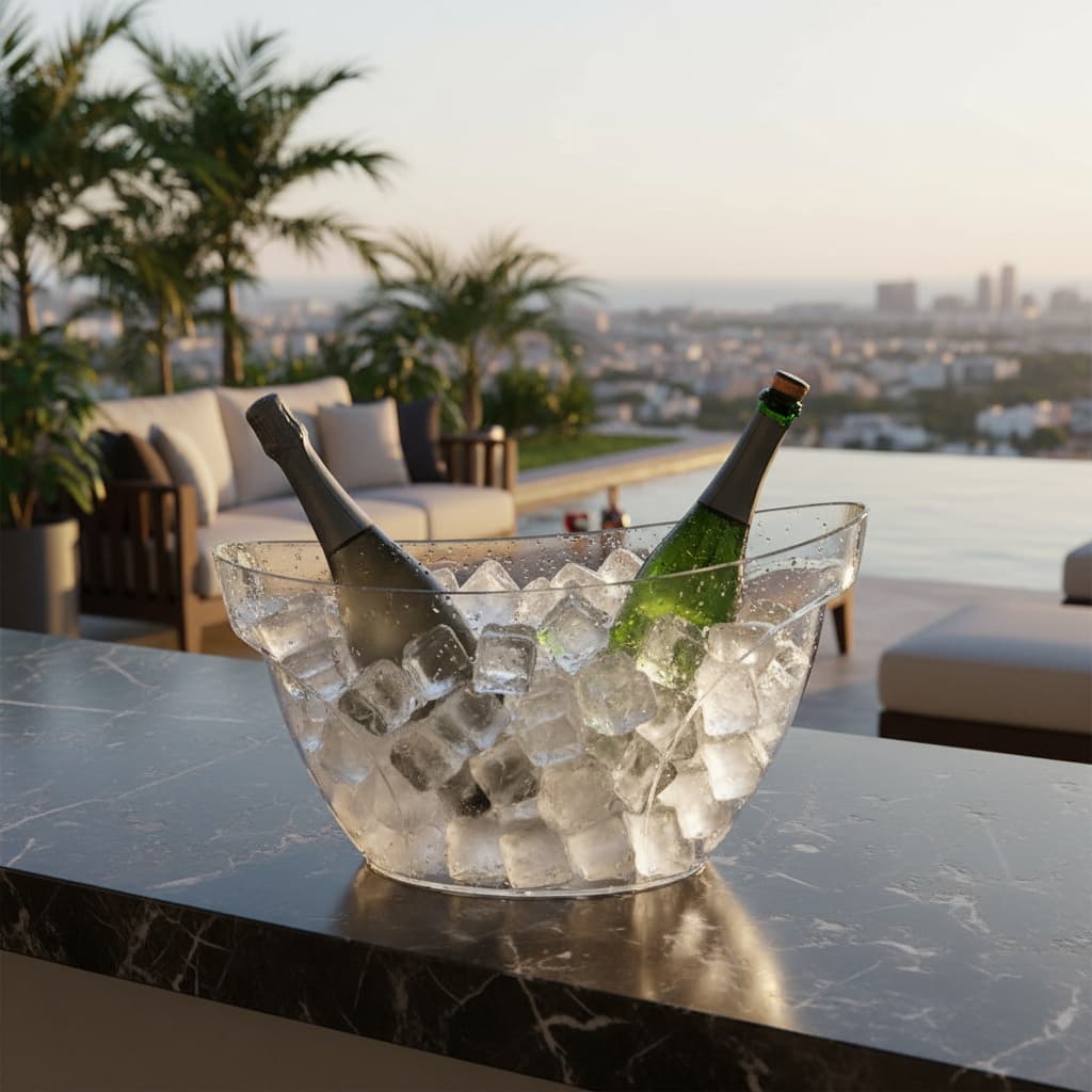 Balde de Gelo 12 LITROS LUXO REFORÇADO Champanheira para Espumante e Bebidas Geladas ELEGANTE