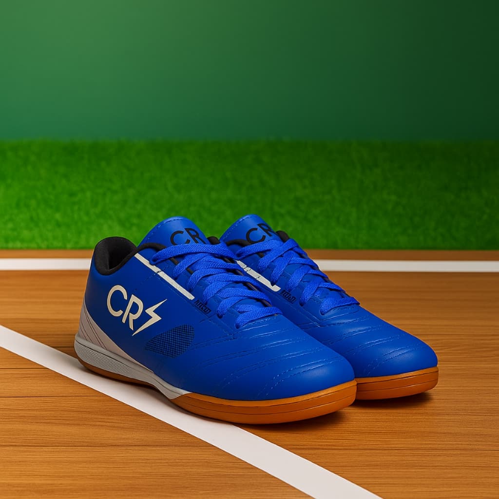 Chuteira CR7 Futsal Quadra Masculina Infantil Leve, Segura e Confortável - Inspirada no Craque