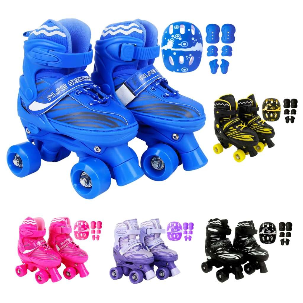 Patins Roller 4 Rodas Infantil + Capacete Proteção Ajustável