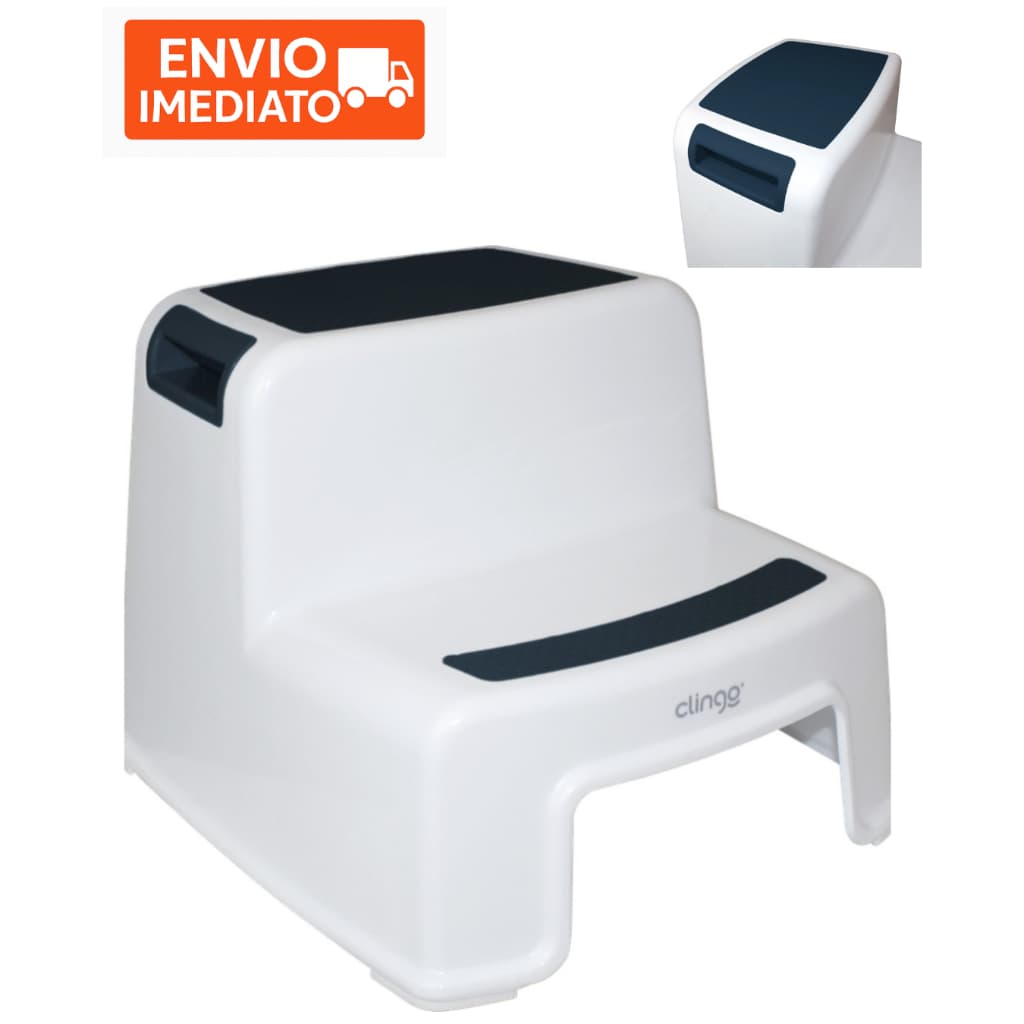 Escada Infantil Com 2 Degrau Banquinho Banheiro Banco Bebe Crianca Menino Menina Desfralde