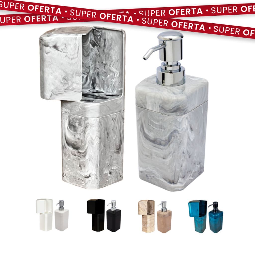 PROMO ✅ Kit Porta Escovas e Porta Shampoo Sabonete Líquido