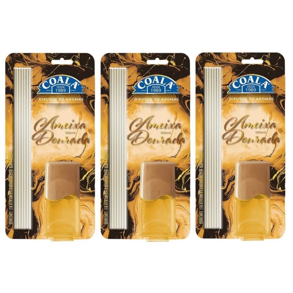 Kit 3 Coala Difusor de Ambientes - Ameixa Dourada 100ML - Aromatizante - Varetas