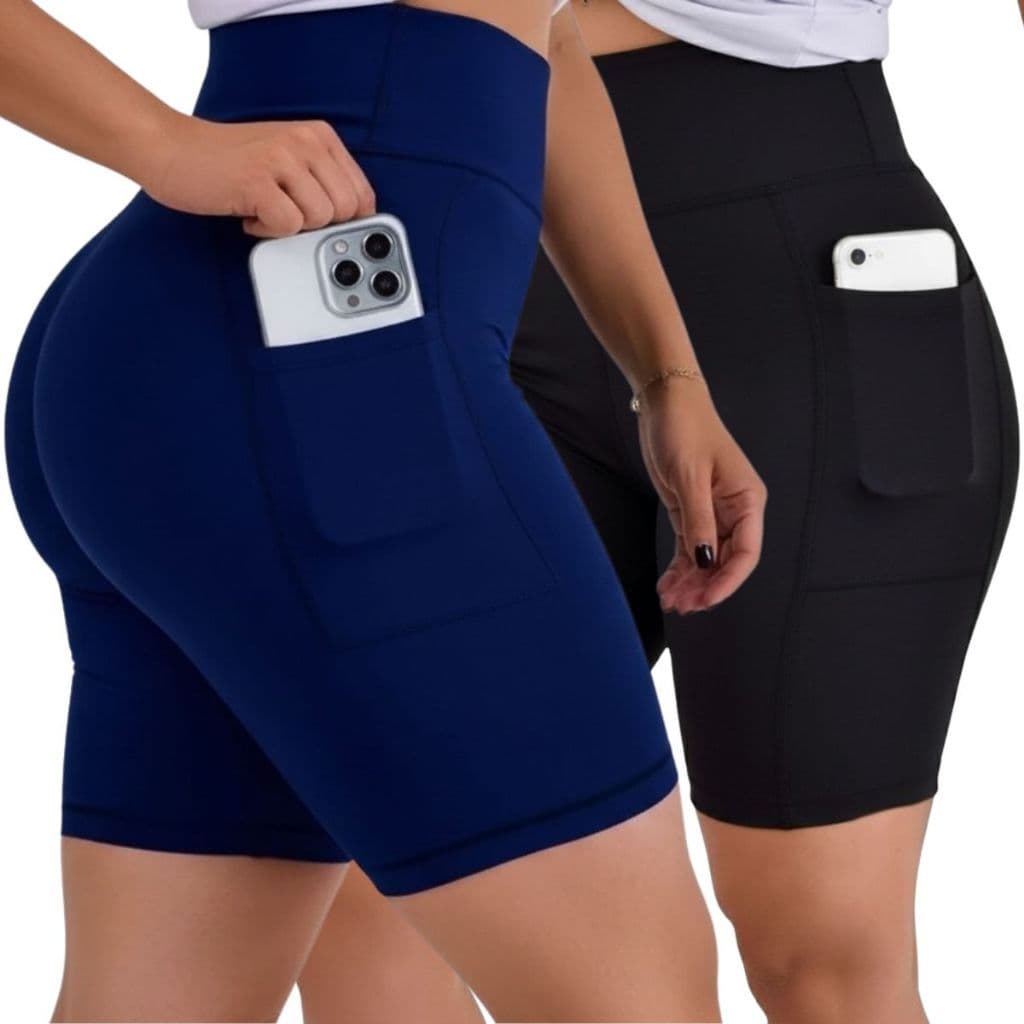 Bermuda Ciclista Feminina Academia Com Bolso Lateral Conforto E Segurança Zero Transparência