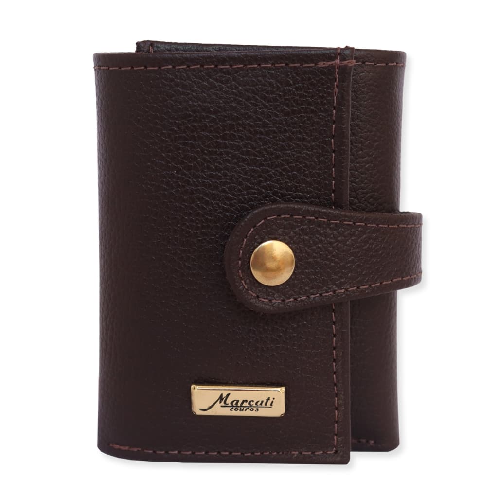 Carteira Feminina Couro Legítimo Com Espelho Sistema Antifurto