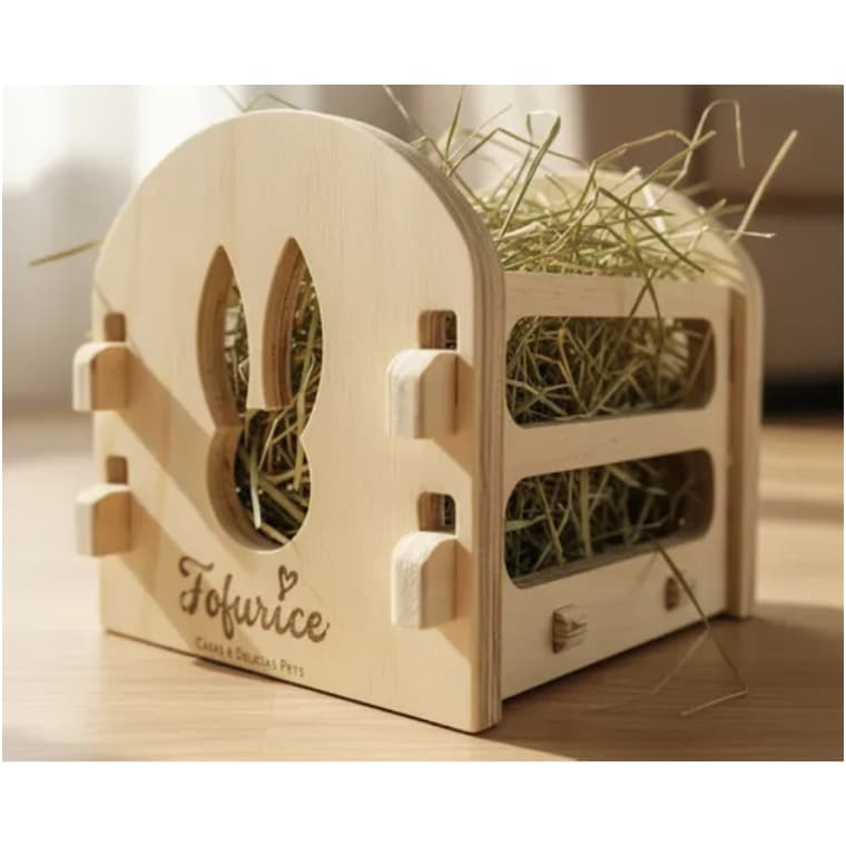 Porta Feno Comedouro de madeira pinus, para coelho e outros roedores Porquinho da ìndia Chinchila