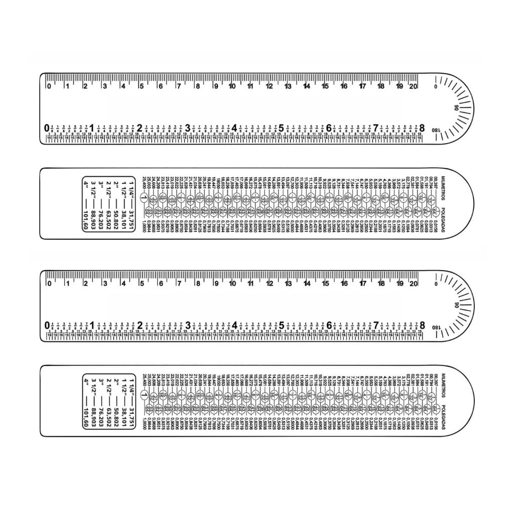 5 Régua Ferragista  de 20cm em PVC Flexível