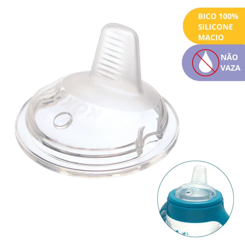 Bico Bebedor Refil para Caneca Treinamento Decorada Fun Kuka 100% Silicone Anticolica Antivazamento