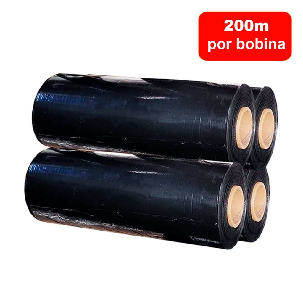 Kit 4 Filme stretch preto 500 X  0,025 (800m) stretch para embalagem