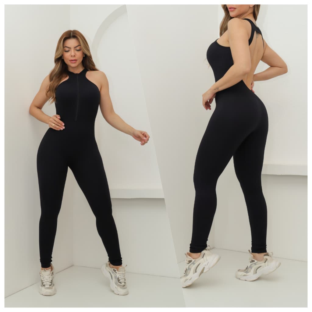 Macacão Fitness Feminino Yoga Esportivo Canelada Poliamida Academia Elástica 3RD SD1518