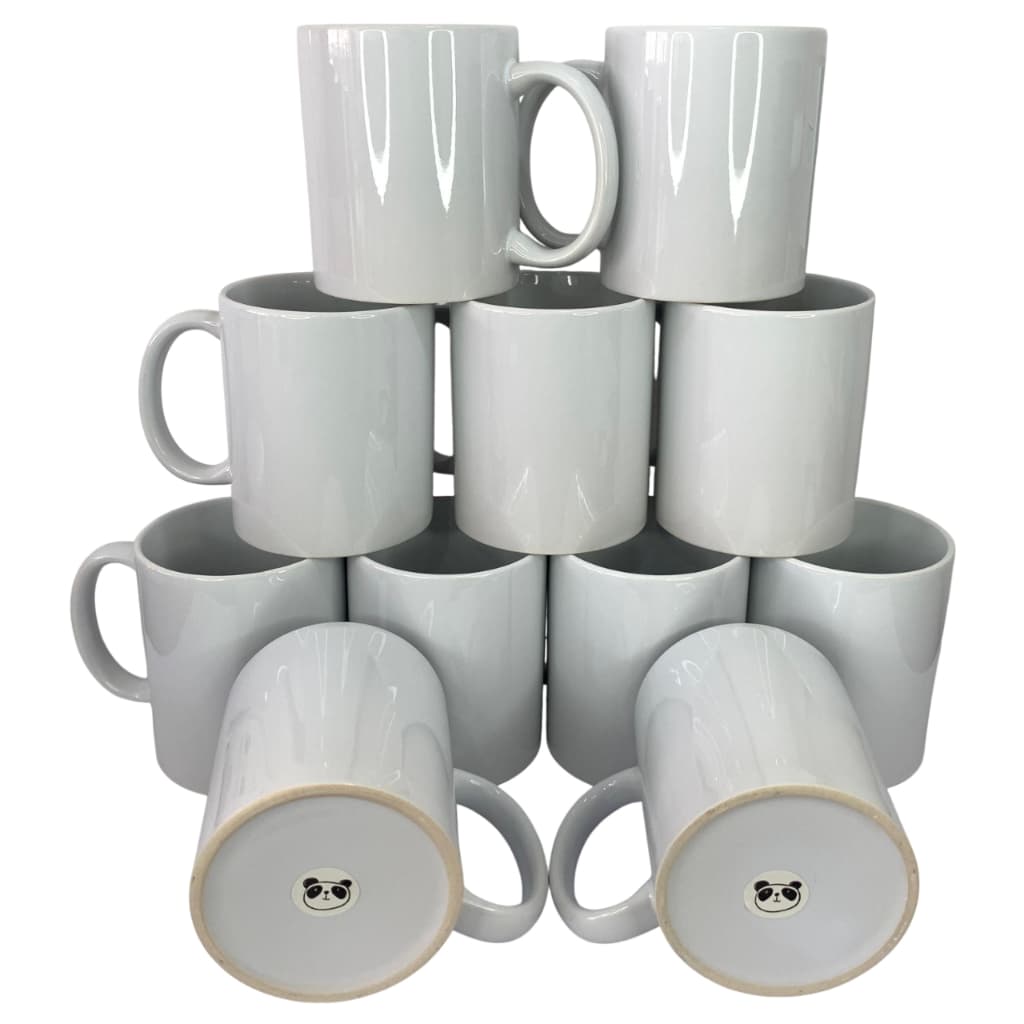 Caneca Branca para Sublimação 325ml PANDA caixa com 06 uni. Marca Panda