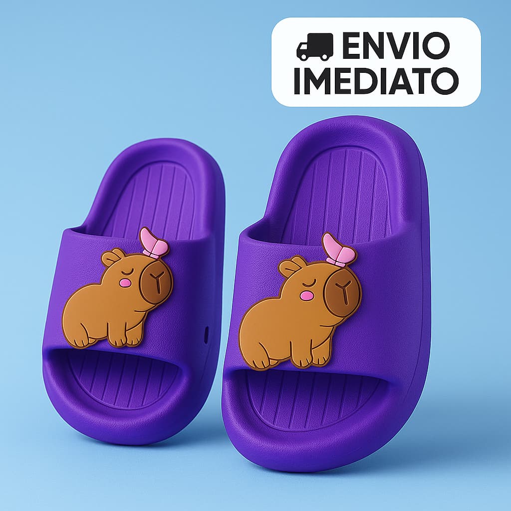 Chinelo Infantil Antiderrapante Capivara – Conforto macio, fácil de limpar, envio imediato