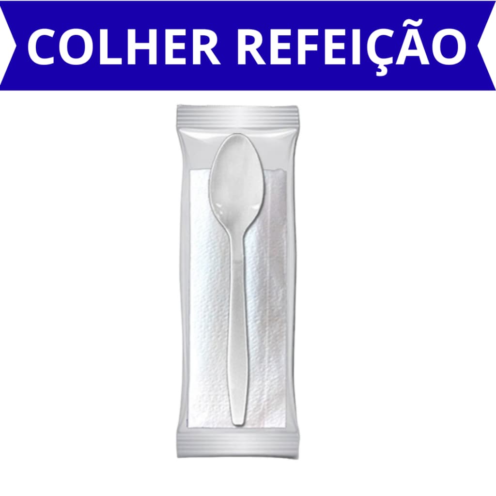 Colher Refeição Master Reforçada com Guardanapo Descartável kit 50~250 unidades