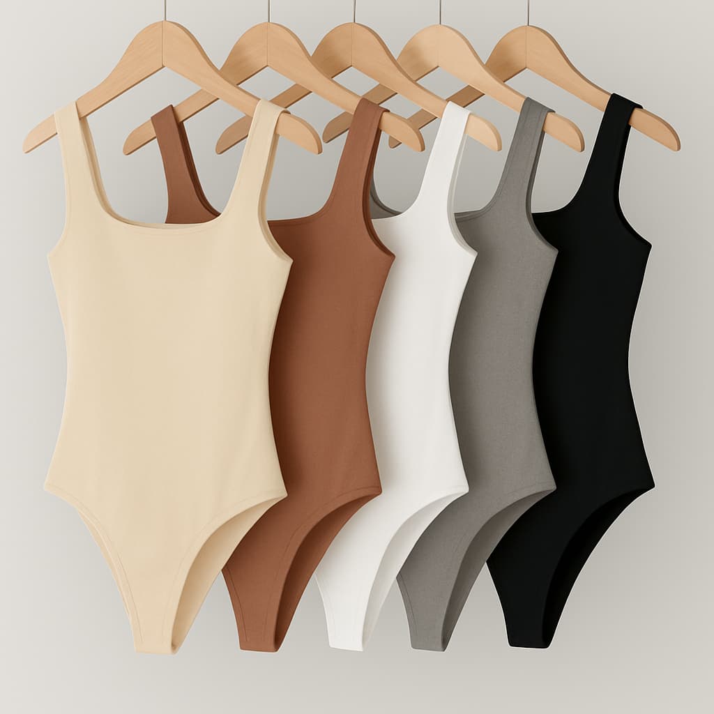 Kit 4 Bodys Body Suplex Feminino Decote Quadrado com Forro Bory