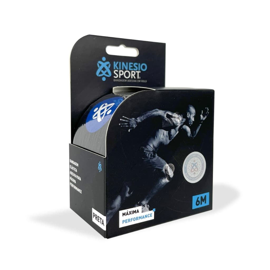 Bandagem Elástica Adesiva Kinesio - KinesioSport 5.0cm x 6m, Preta