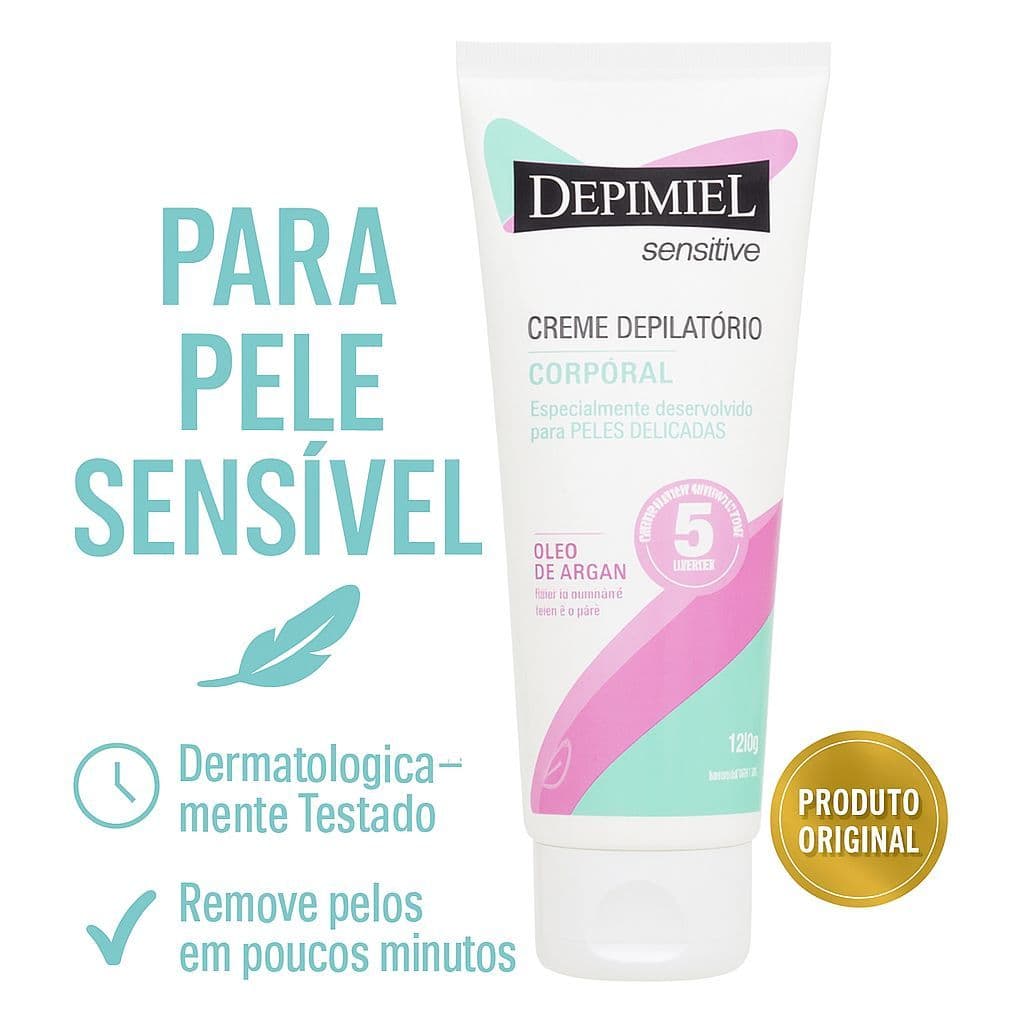 Creme Depilatório Corporal Depimiel Pele Sensivel 120g Remove Pelos Rapido
