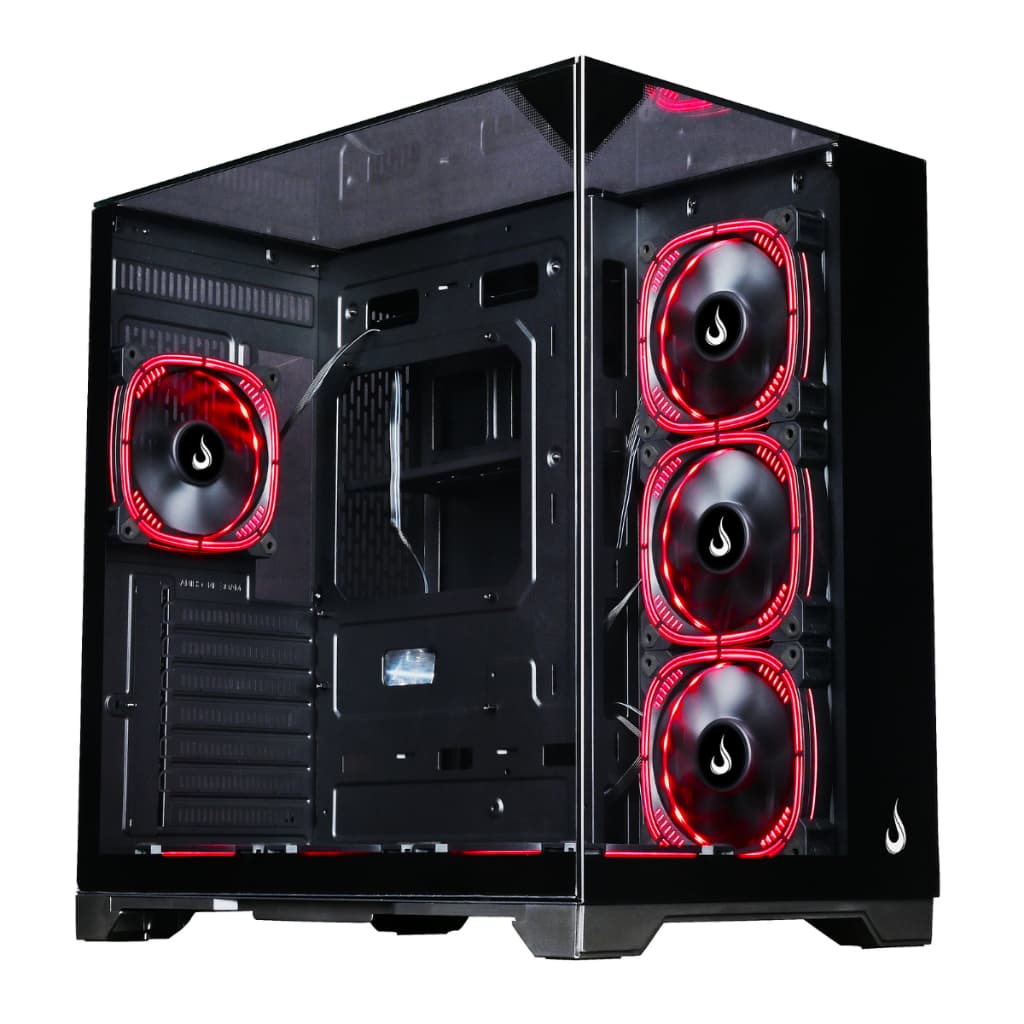 Gabinete Gamer Aquário | Rise Mode | Full Glass Black | S/fan