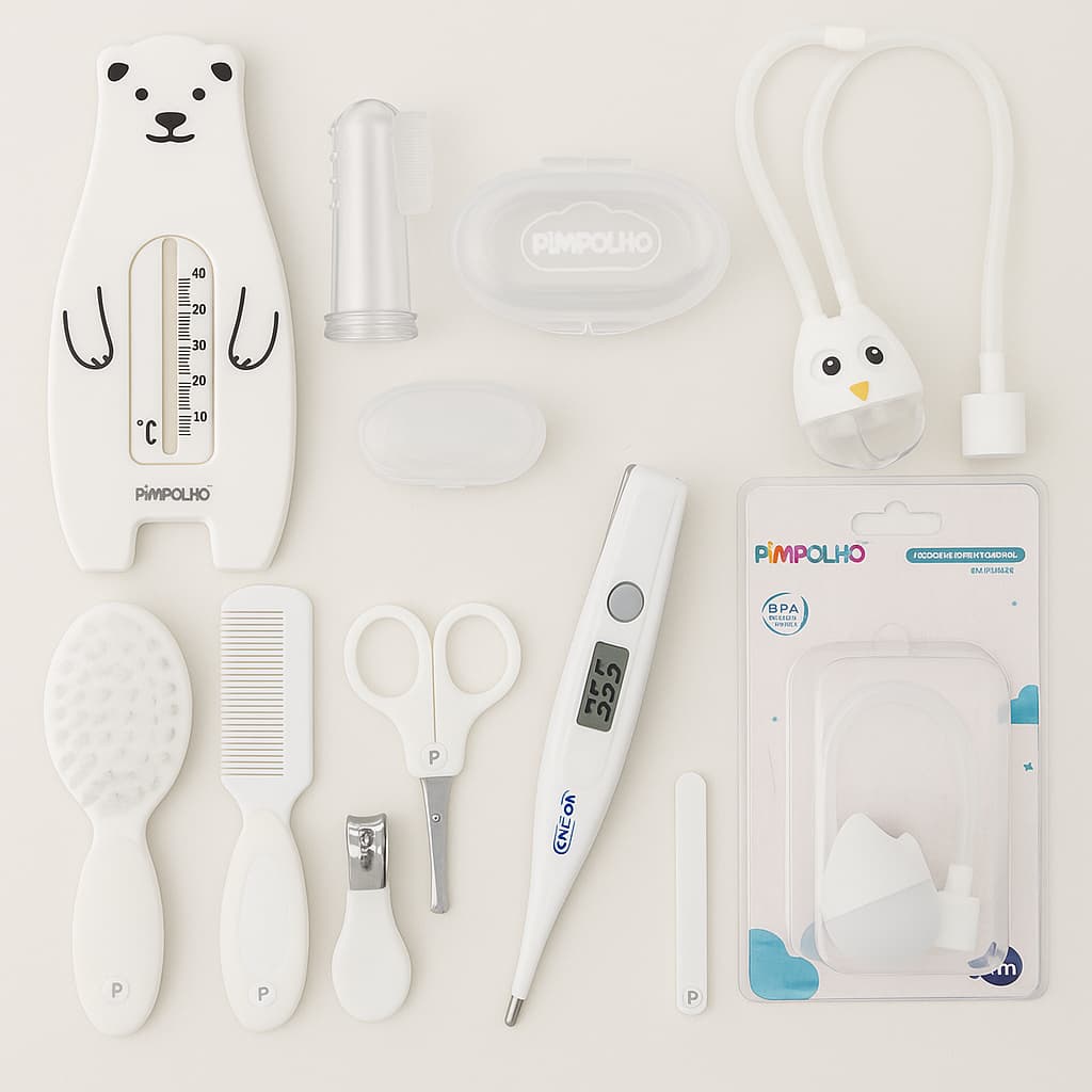Kit Higiene Bebê Completo 11 Peças Neutro Pimpolho – Ideal para Chá Revelação