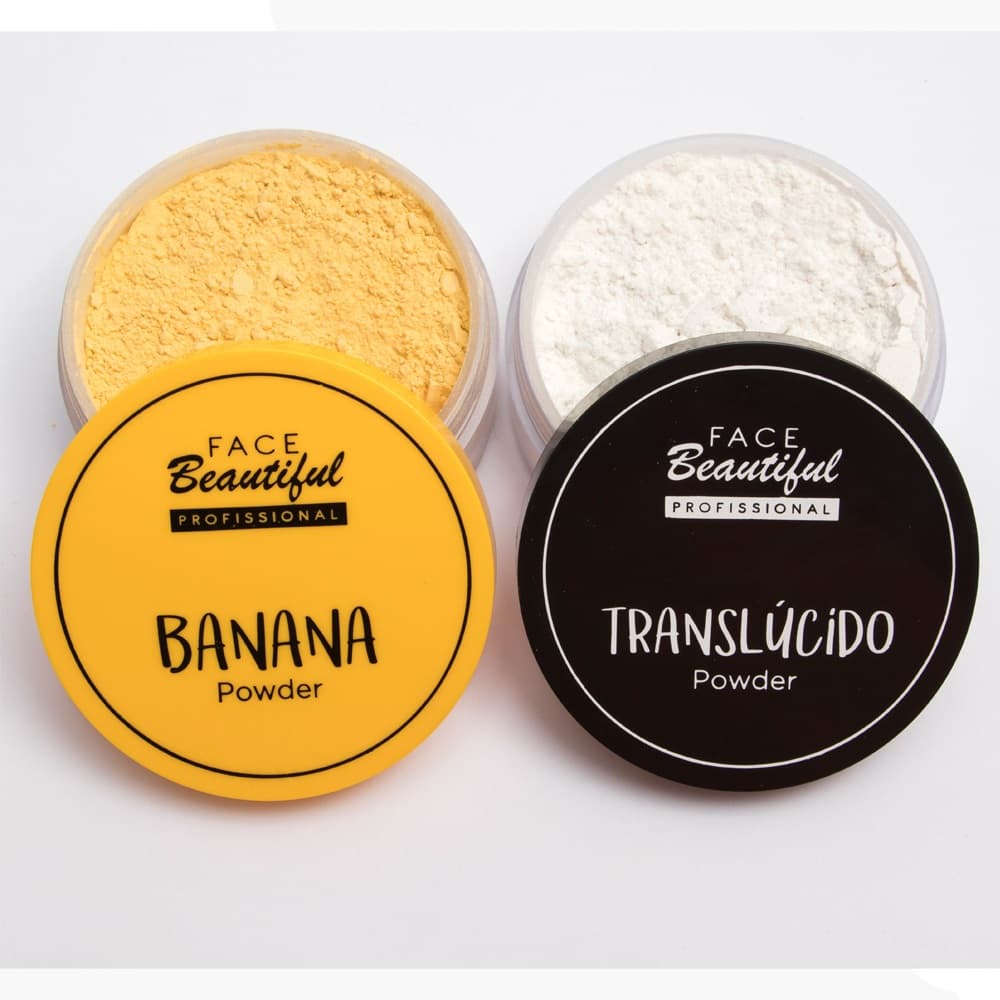 Kit Toque Aveludado Pó Solto Banana e Pó Translúcido Face Beautiful