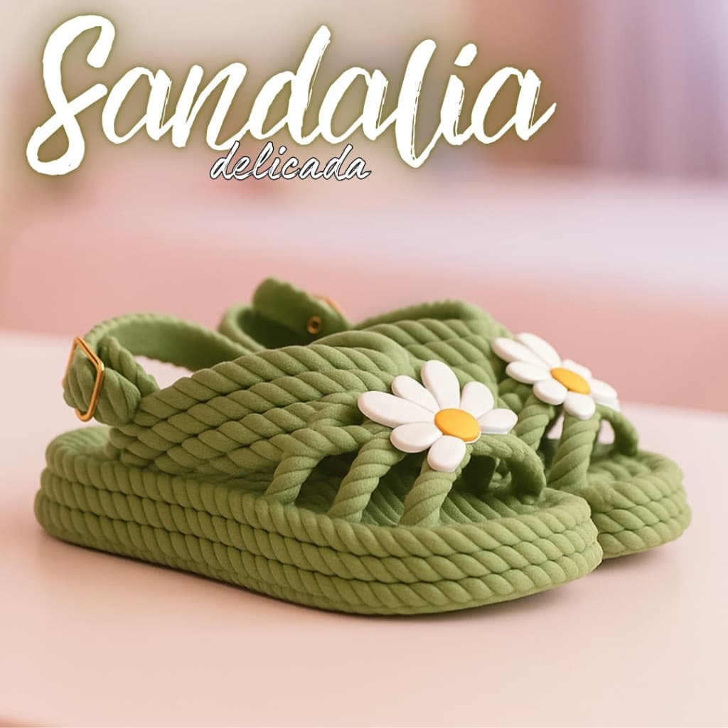 Sandália Papete Infantil Margarida Confortável e Leve Baby Trança - Frete Grátis