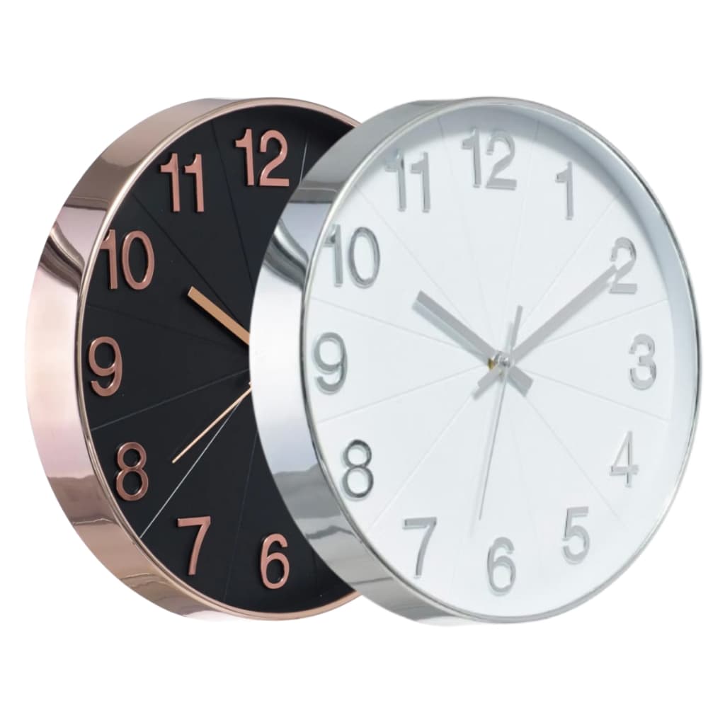Relógio Parede Redondo 30cm Grande Metálico Branco Preto Sala Cozinha Decorativo e Silencioso