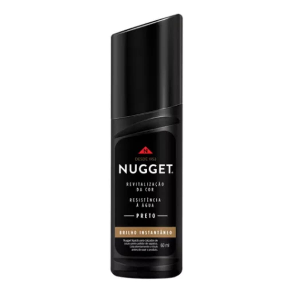 Polidor De Sapato Líquido Preto Nugget Frasco 60ml Graxa
