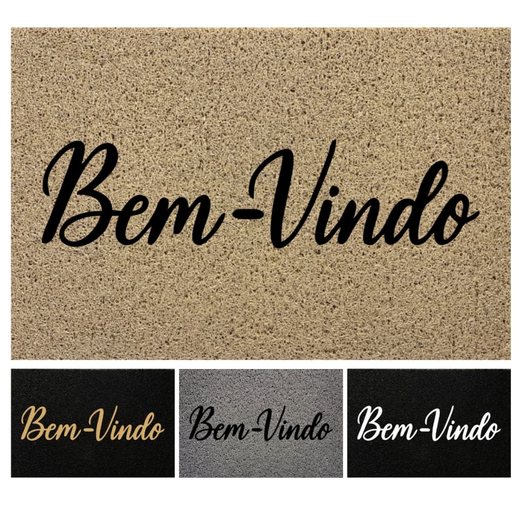Tapete Capacho Porta de Entrada 30x70cm/ 40x60cm Bem-Vindo Vinil Antiderrapante Alta Qualidade