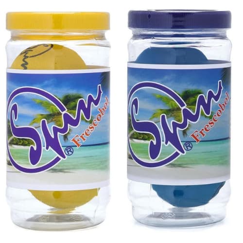 Bola de Frescobol Spin Profissional Tubo Com 02 Unidades Amarela Azul