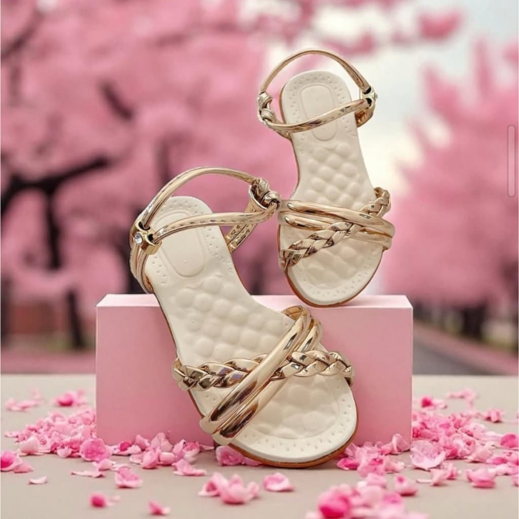 Sandália infantil feminina de fivela confortável e com correia trançada - do 26 ao 31