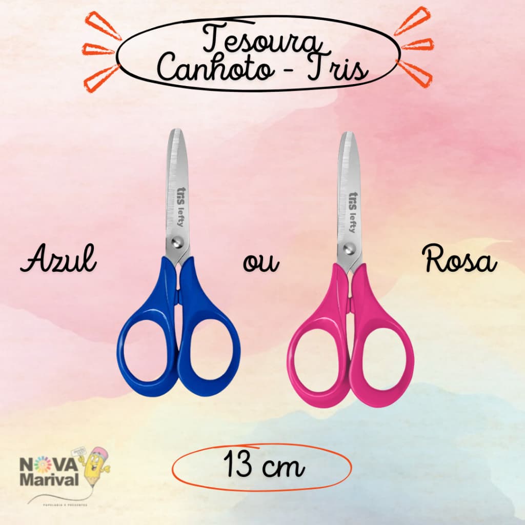 Tesoura Escolar Lefty Para Canhoto 13cm Tris