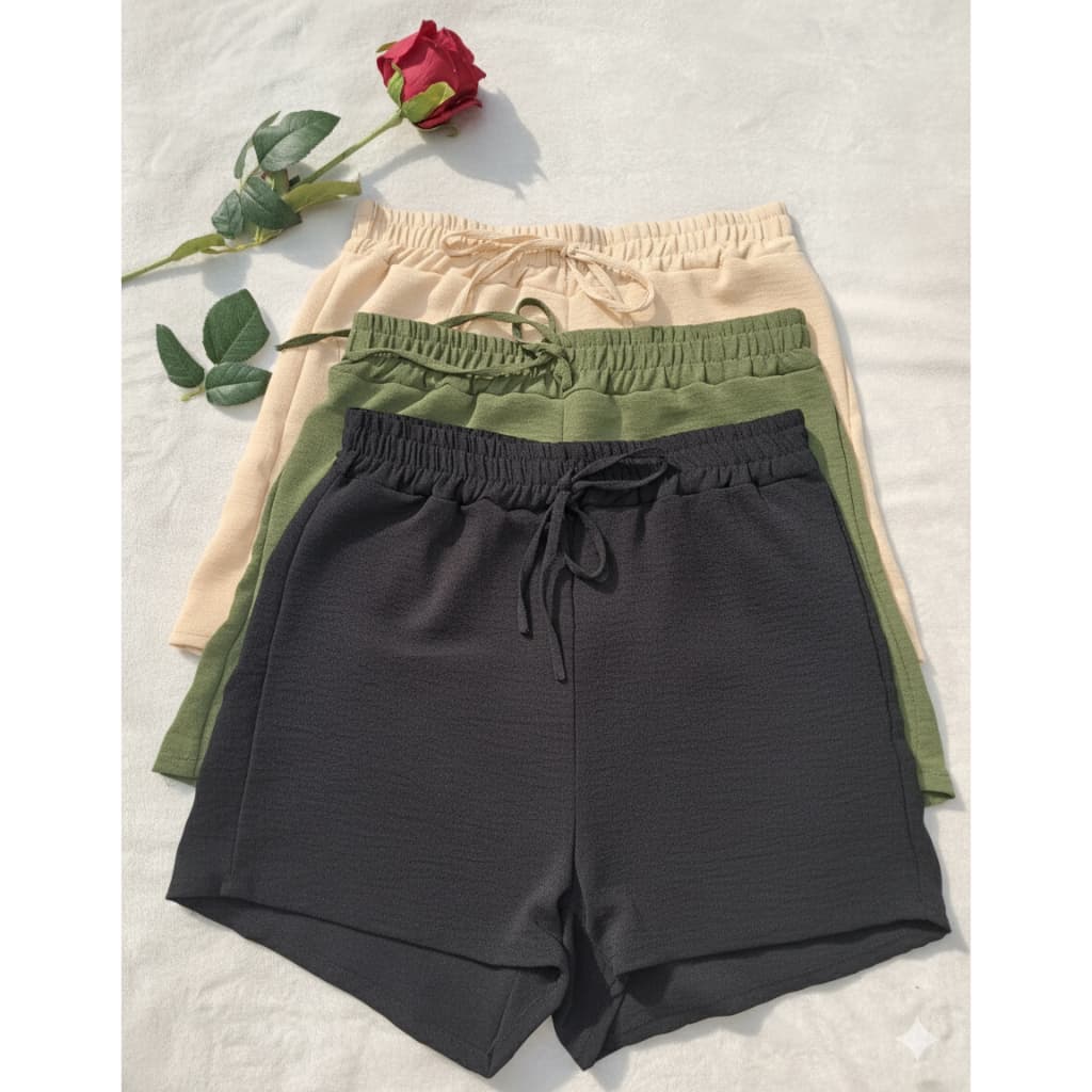 Kit 3 Shorts Feminino Duna Verão Leve Shortinho Tendência Moda com Elástico Cintura Alta