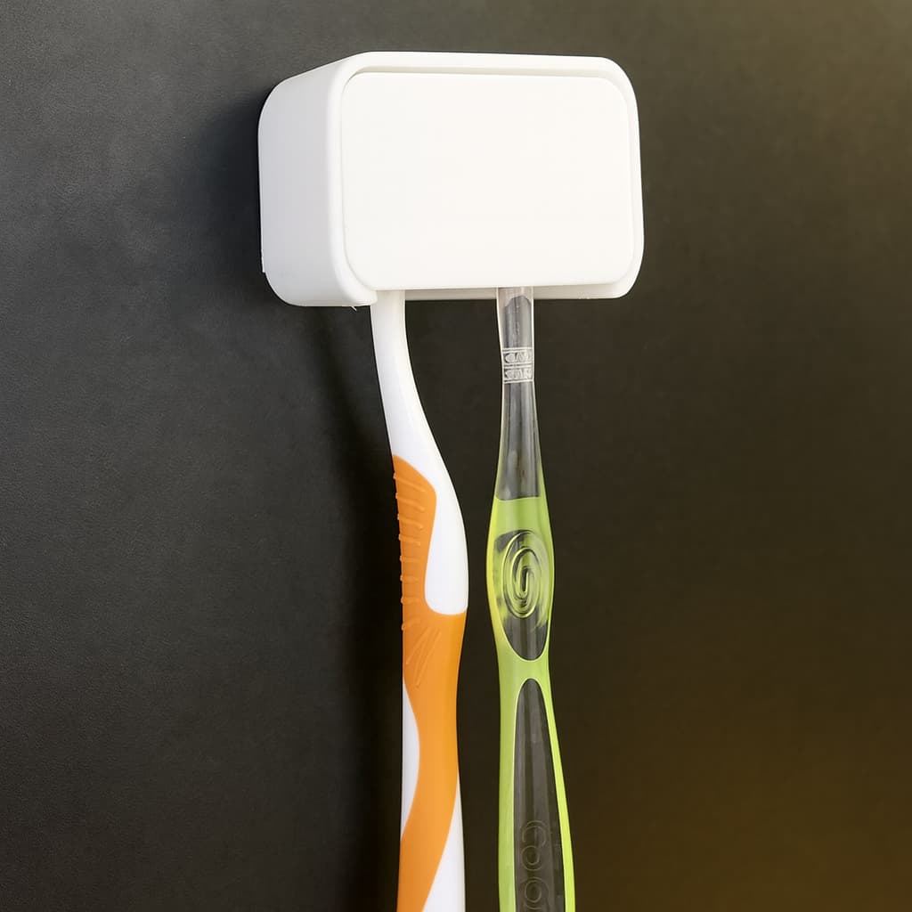 Porta Escovas de Dente de Parede - Suporte Prático Higiênico para 2 ou 4 Escovas + Fita Dupla Face Forte - Várias Cores