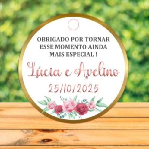 TAG PERSONALIZADA PARA LEMBRANCINHA DE ANVERSÁRIO, CASAMENTO OU NOIVADO