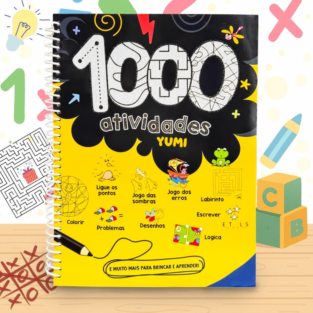 Livro Infantil Educativo 1000 Atividades de Colorir, Escrever, Matemática Brincar e Aprender