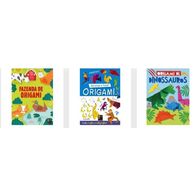 Livro Infantil Aprenda a FAZER ORIGAMI, FAZENDA DE ORIGAMI E ORIGAMIDE DINOSSAUROS