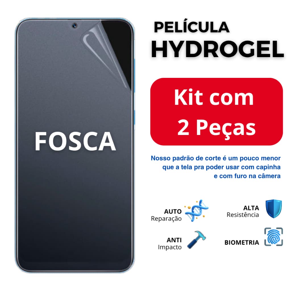Kit 2 Peças de Película HIDROGEL FOSCA Flexível para Samsung S26 S23 S24 - TODOS OS MODELOS A16 A55