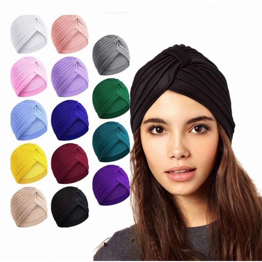 KIT 6 Peças Chapéu turbante indiano personalizado para mulheres acessórios elásticos para ioga