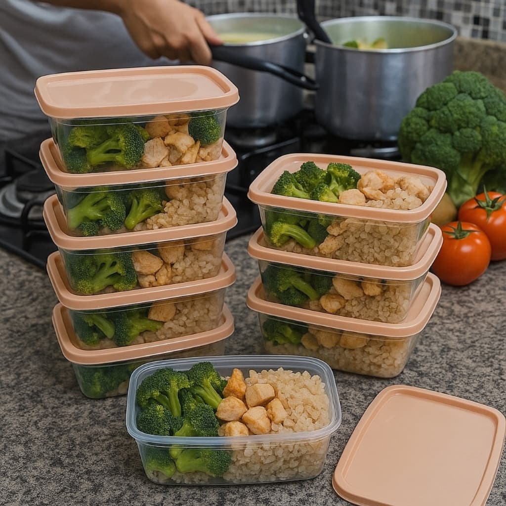 Kit Pote Marmita Fitness 500ml BPA Free reutilizável vai ao freezer ,microondas e lava louças