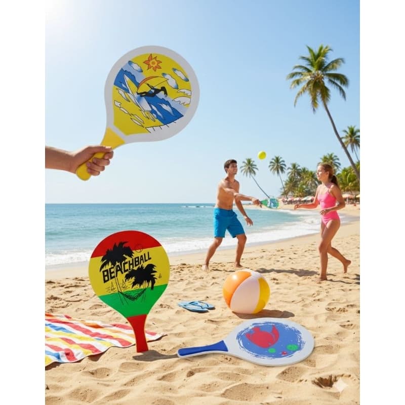 KIT 2 RAQUETES FRESCOBOL e 1 BOLA