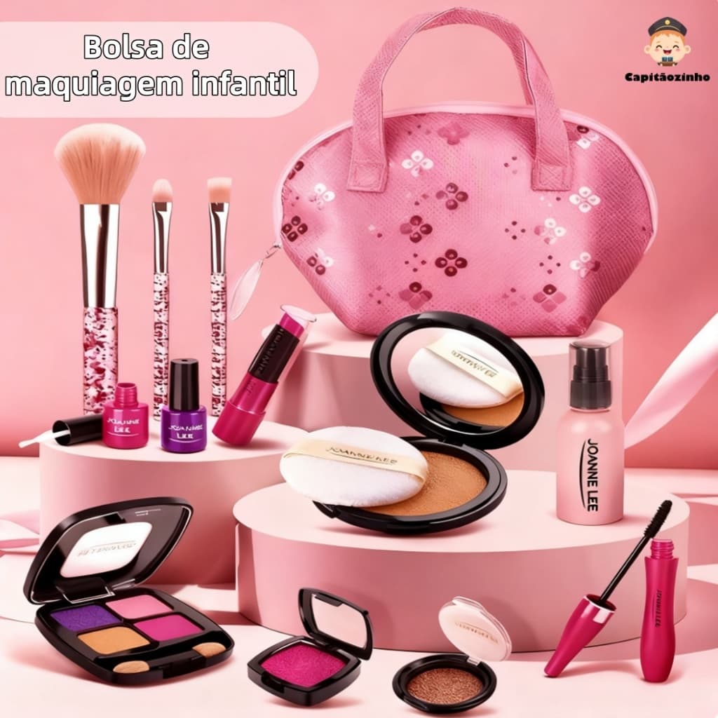 Kit De Maquiagem Simulado Para Meninas Brinquedos Crianças De Fácil Transporte