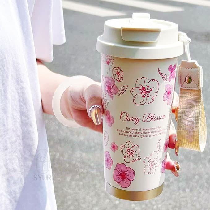 Copo Térmico Feminino para Carro 520ml antivazamento Ideal para Café Antivazamento Portátil