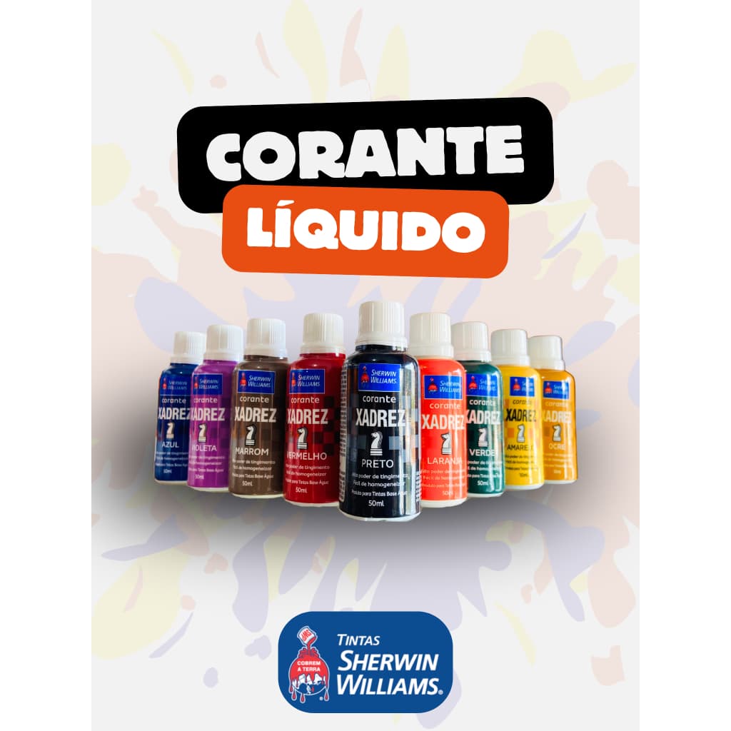 Sherwin-Williams Xadrez Corante Líquido 50ml - Diversas Cores