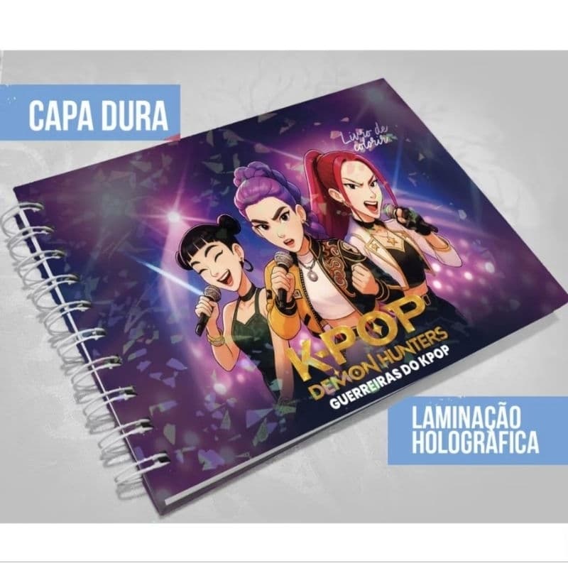 Livro de Colorir Capa dura GUERREIRA DO KPOP