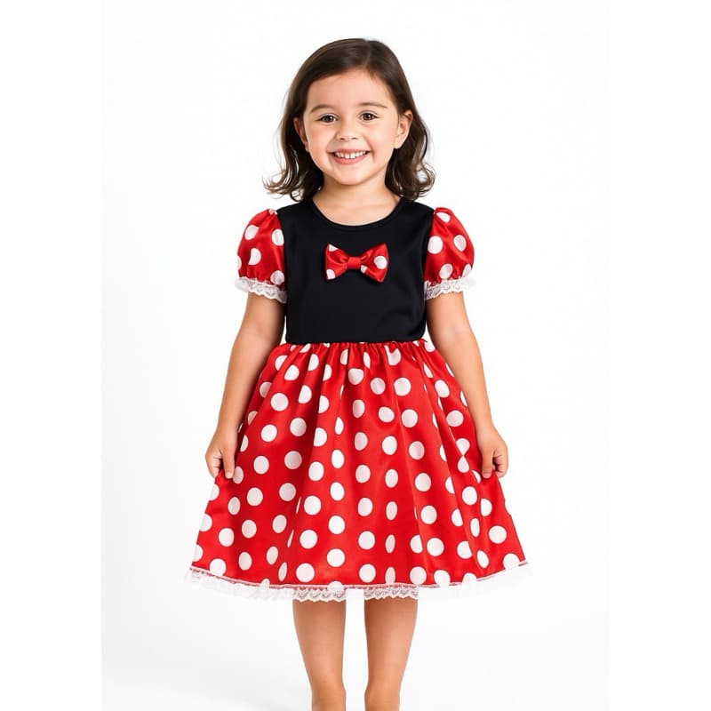 Fantasia infantil Vestido Minnie Para Meninas e Todos os eventos