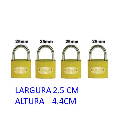 CADEADO PESADO 25 KIT 4 UN DIVERSOS