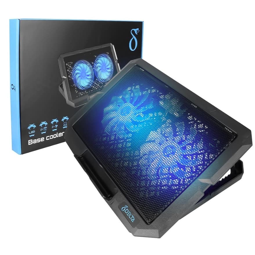 Aitek Suporte Para Notebook Ergonômico 2 Ventoinhas Cooler Refrigeração Led 5V 1300rpm