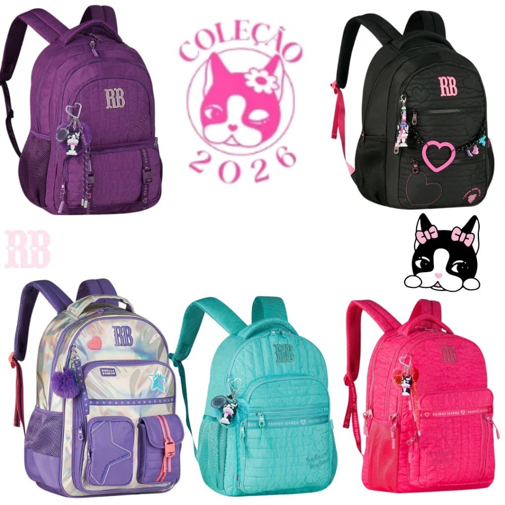 Mochila Feminina Juvenil Rebecca Bonbon Coleção 2026 Original