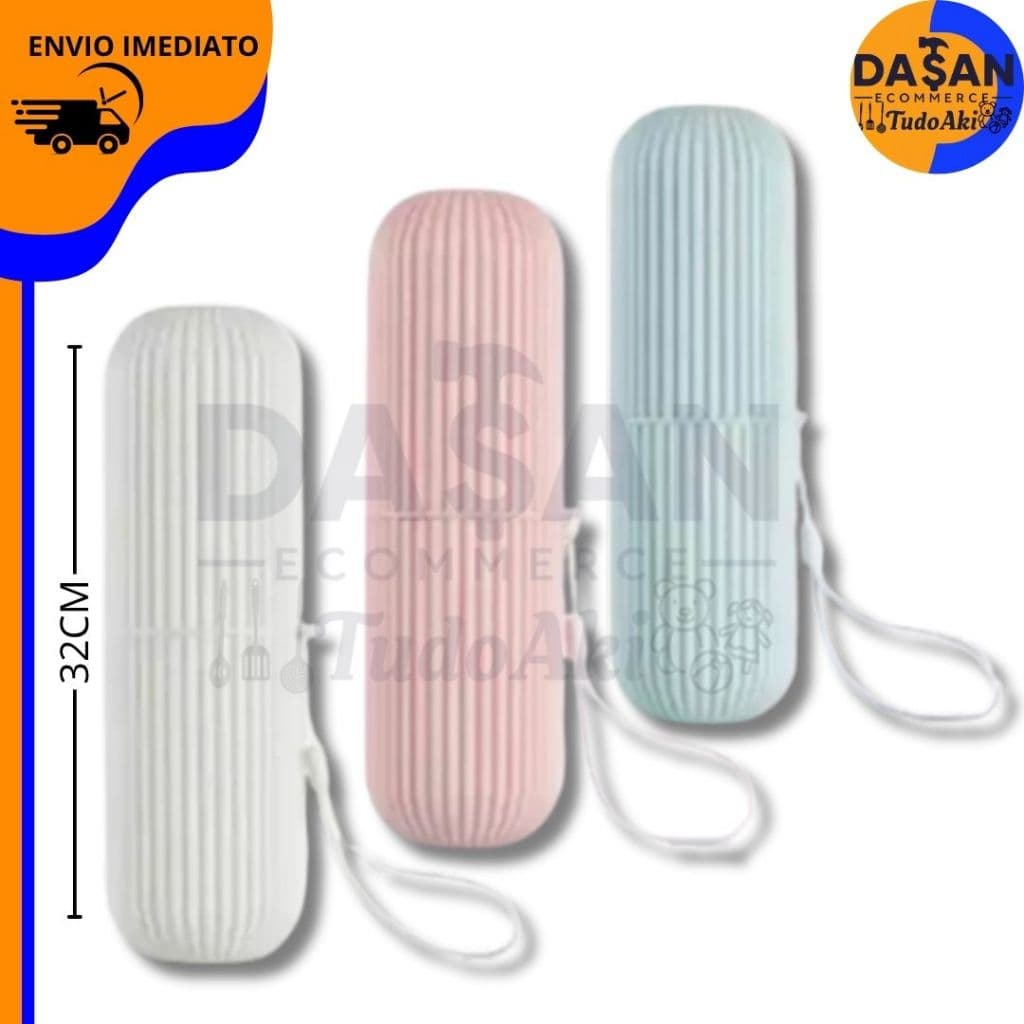 Estojo Porta Escova e Creme Dental – Portátil para Viagem, Bolsa e Escola