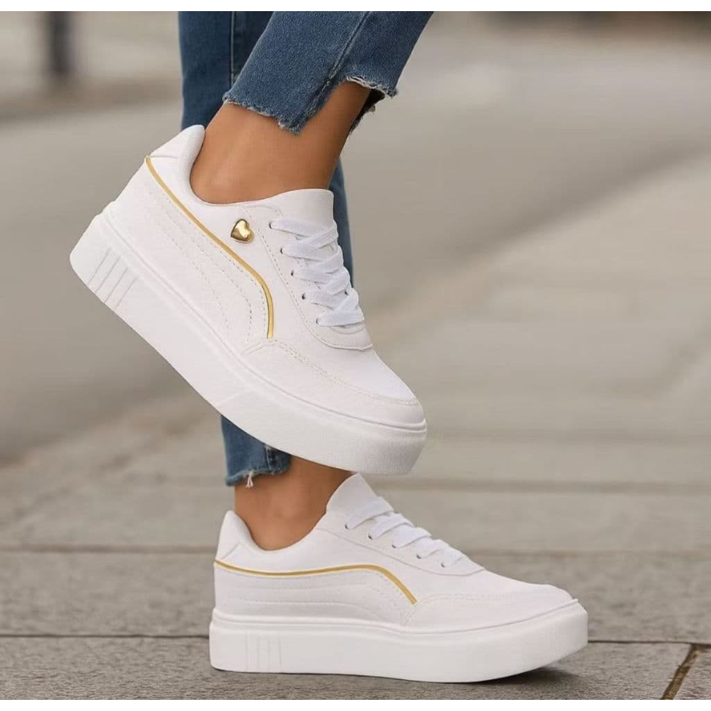 Tenis Feminino Casual Plataforma Estiloso Confortavel Sapato Femenino Academia Leve Macio Dia a Dia
