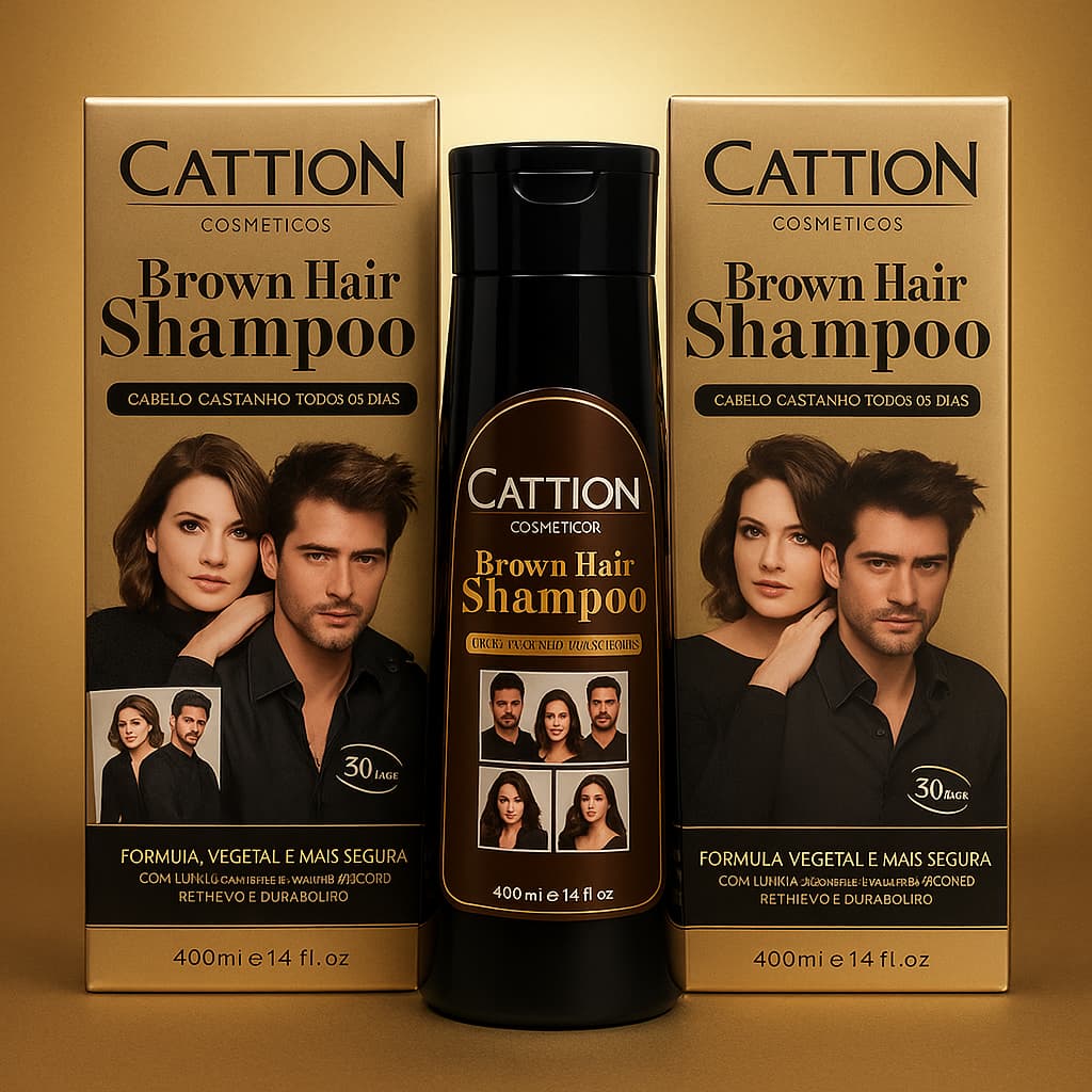 Shampoo Tonalizante 400ml Cattion – Cobre e Hidrata Fios Brancos em Minutos com Resultado de Salão!